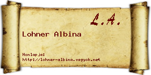 Lohner Albina névjegykártya
